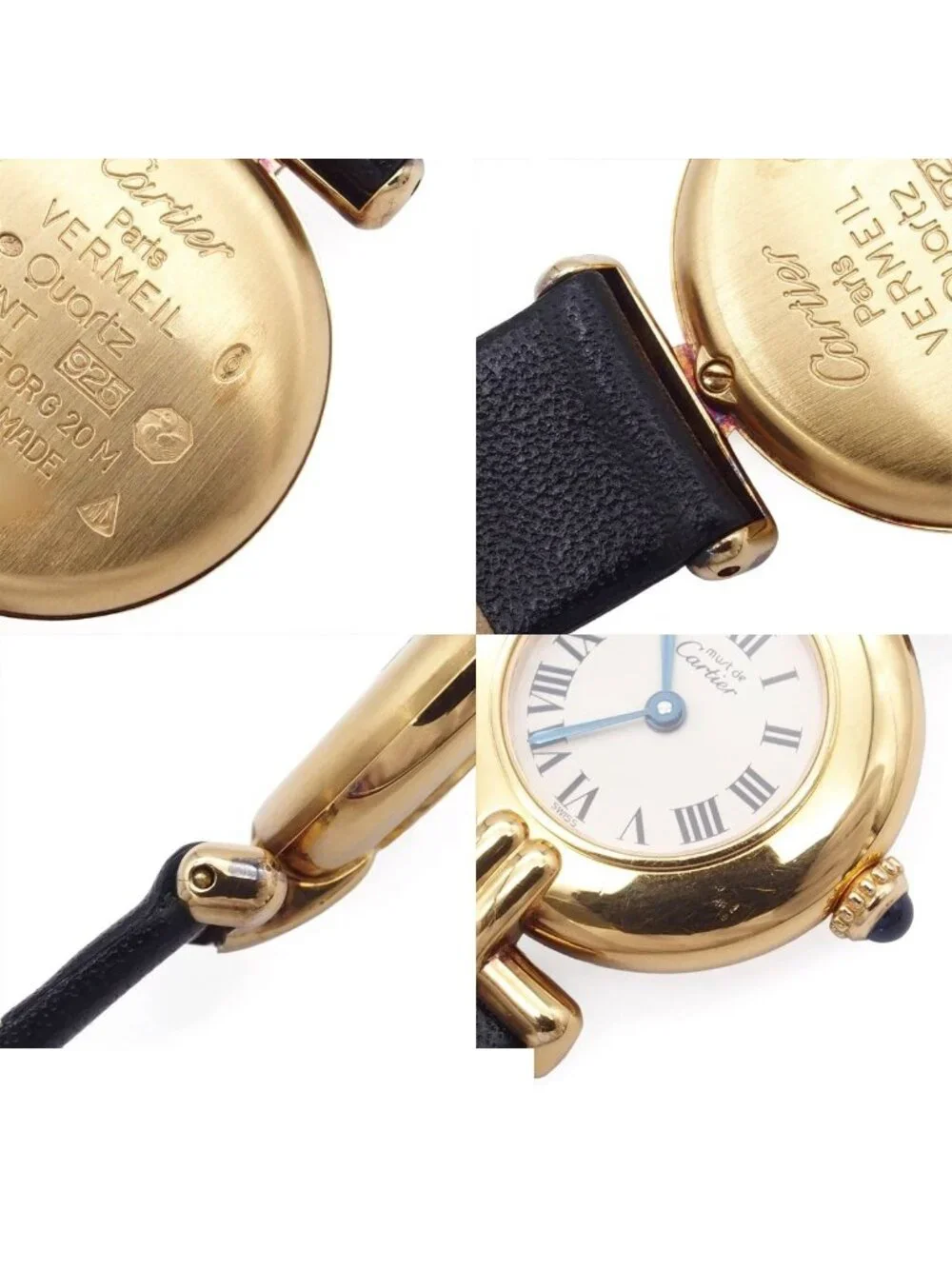 Cartier Must Colisee SM Vermeil Ivory Leather Watch